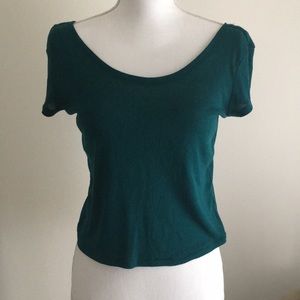 Forest green semi cropped top